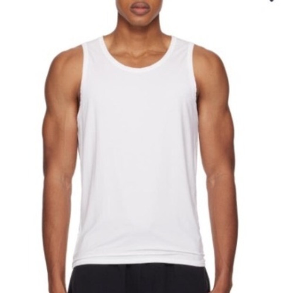 SKIMS Mens Modal Blend Tank Top Size L White Basic Loungewear Casual Layering